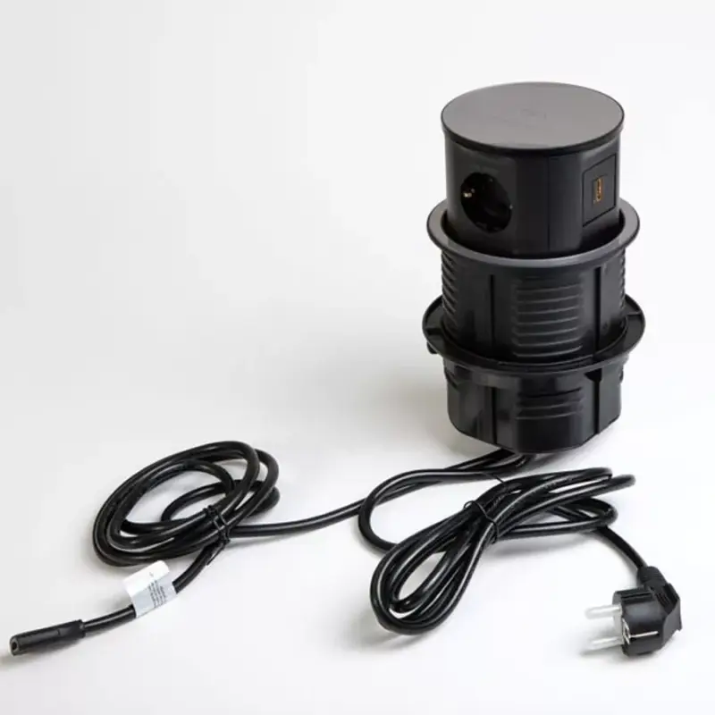 Különleges ajánlat Rejtett elosztó konnektor MODULBOX IVH 2x230v - 2xUSB - 1xHDMI - VN. Töltő Fekete IP20