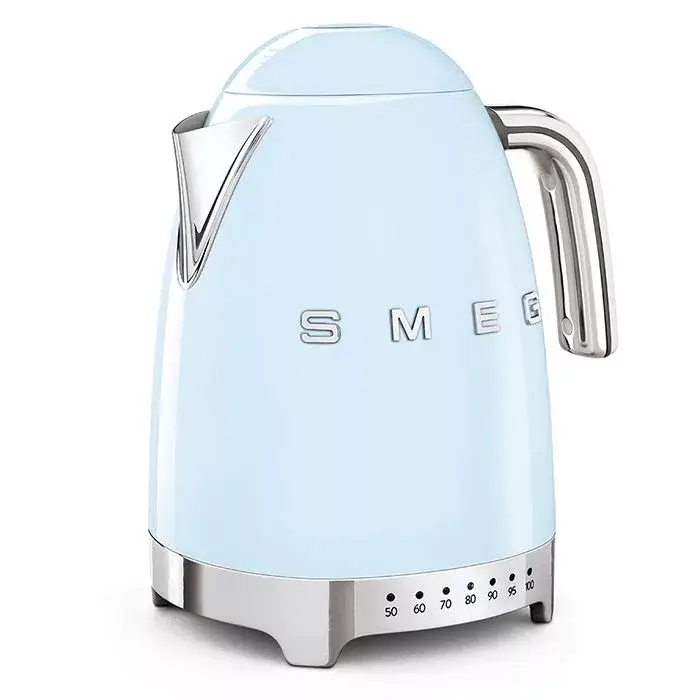 SMEG VÍZFORRALÓ, 50-es évek retro design, állítható vízhőfok, 1,7 liter, 2400 W, világoskék Biztonságos fizetés