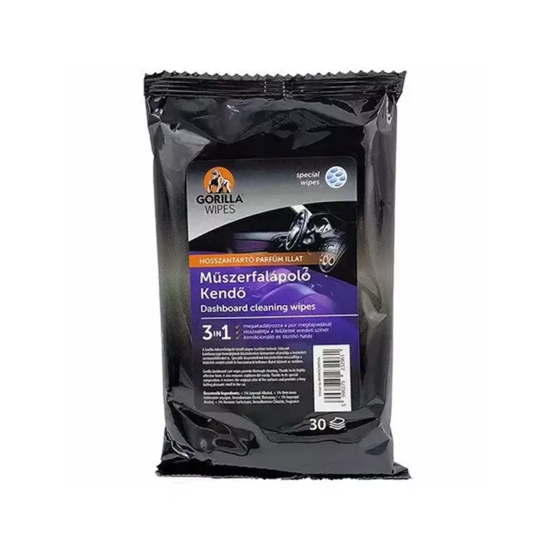 Akciós ár Gorilla Wipes műszerfalápoló kendő 30db/csomag