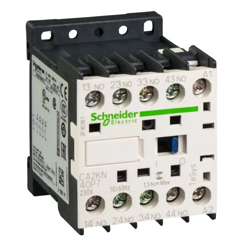 Legjobb ár Schneider Electric CA2KN40P7, Segédkontaktor 10A, 230V AC 50/60 Hz vezerlés, 4 Záró érintkező, csavaros csatlakozás (Segédkapcsoló CA2KN40P7)