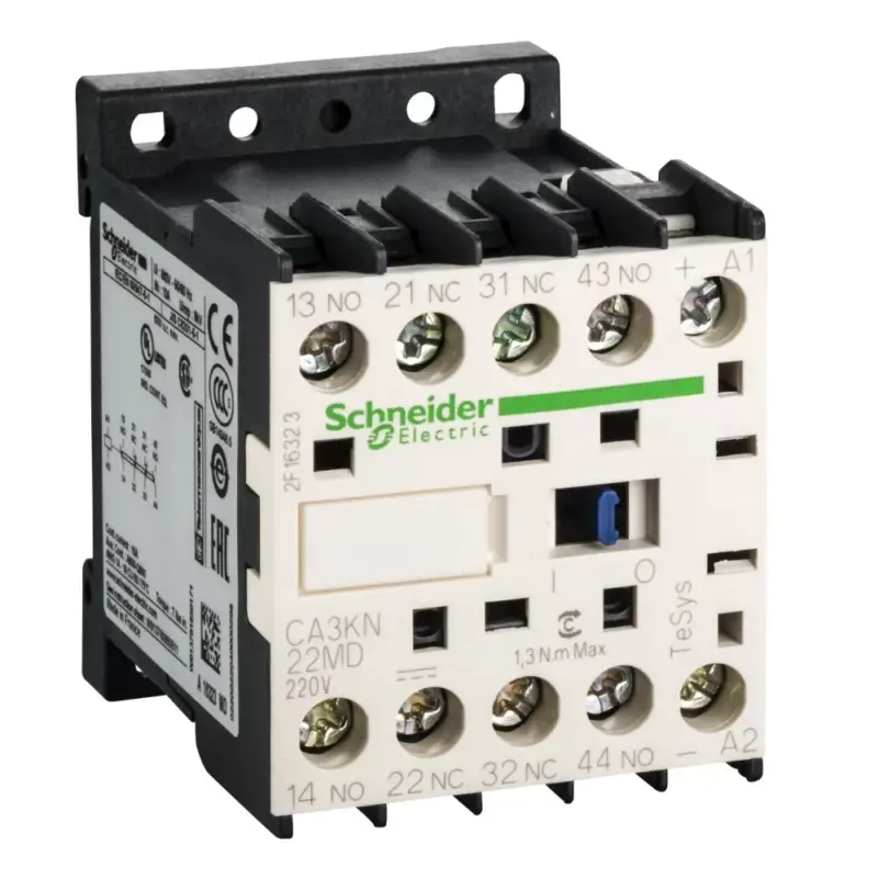 Expressz kézbesítés Schneider Electric CA3KN22MD, Segédkontaktor 10A, 220V DC vezerlés, 2 Záró + 2 Nyitó érintkező, csavaros csatlakozás (Segédkapcsoló CA3KN22MD)