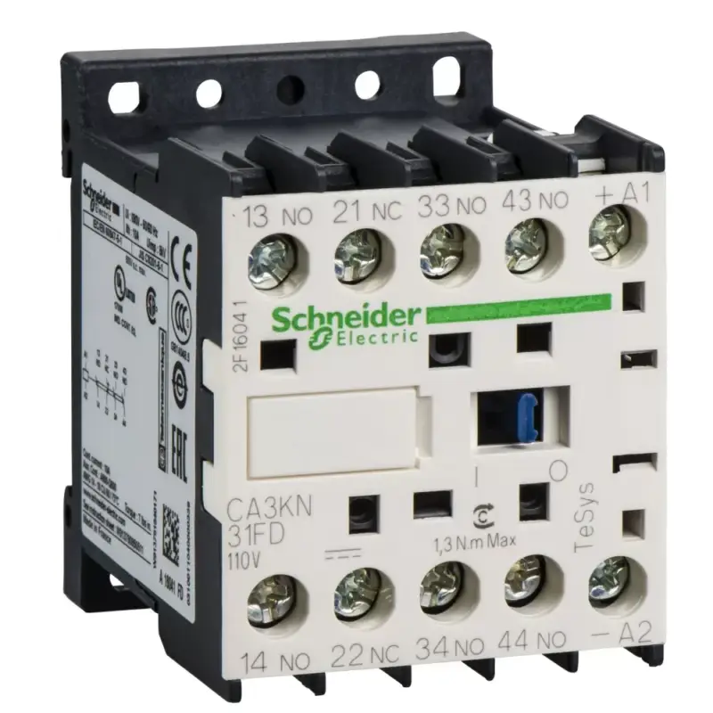 Schneider Electric CA3KN31FD, Segédkontaktor 10A, 110V DC vezerlés, 3 Záró + 1 Nyitó érintkező, csavaros csatlakozás (Segédkapcsoló CA3KN31FD) Szuper ajánlat