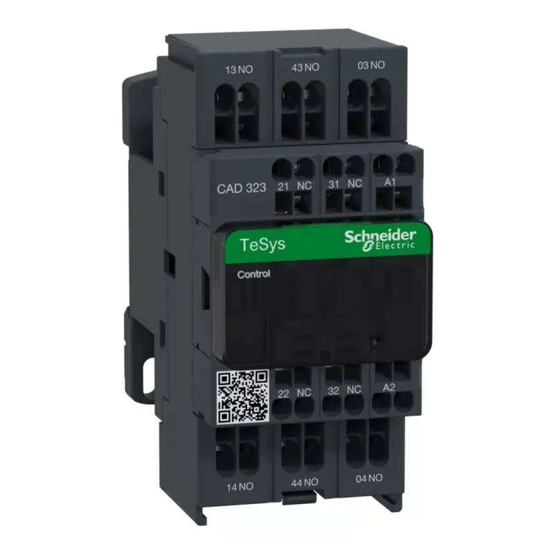 Schneider Electric CAD323P7, Segédkontaktor 10A, 230V AC 50/60 Hz vezerlés, 3 Záró + 2 Nyitó érintkező, rugós csatlakozás (Segédkapcsoló CAD323P7) Biztonságos vásárlás