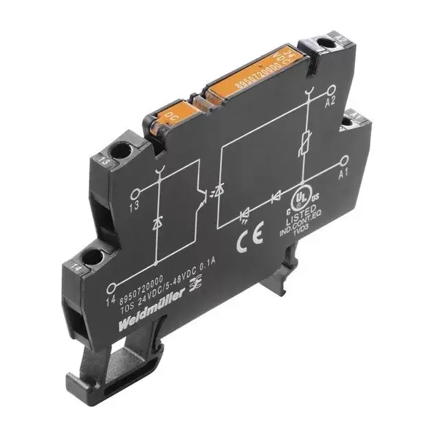 Weidmüller 8950850000 TOS 230VAC/48VDC 0,1A, Szilárdtest relé 1 záró érintkező (Tranzisztor) , 230V AC +10 % / -20 % vezérlőfeszültség, 5..48V DC kapcsolási feszültség, 100 mA folytonos áram, csavaros csatlakozás (Termopto) Gyors kiszállítás