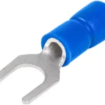 Tracon KV5 szigetelt villássaru, 2,5mm2, M5, (d1=2,3mm, d2=5,3mm), kék, ónozott elektrolitréz Exkluzív ajánlat