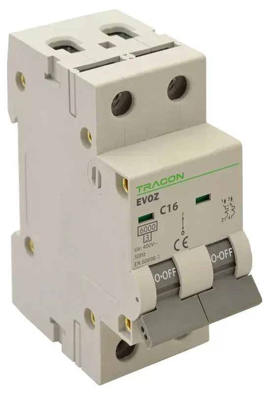 Tracon EVOZ2C6 Kismegszakító 2P, 6A, C karakterisztika, 6kA Legjobb ár