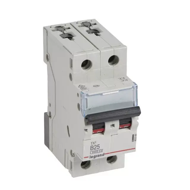 Legrand 403389 TX3 Kismegszakító. 2P, 25A, B karakterisztika, 6kA Outlet
