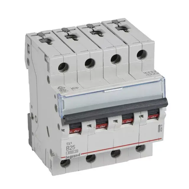 Legrand 403419 TX3 Kismegszakító. 4P, 25A, B karakterisztika, 6kA Biztonságos fizetés
