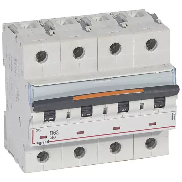 Legkelendőbb Legrand 409852 DX3 Kismegszakító. 4P, 63A, D karakterisztika, 25kA