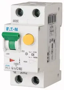 Expressz kézbesítés Eaton 263515 PFL7-6/1N/C/003-A Áramvédős kismegszakító (Kombi Fi-relé) 1+N, C karakterisztika, 6A, 30mA, 10 kA, A osztály
