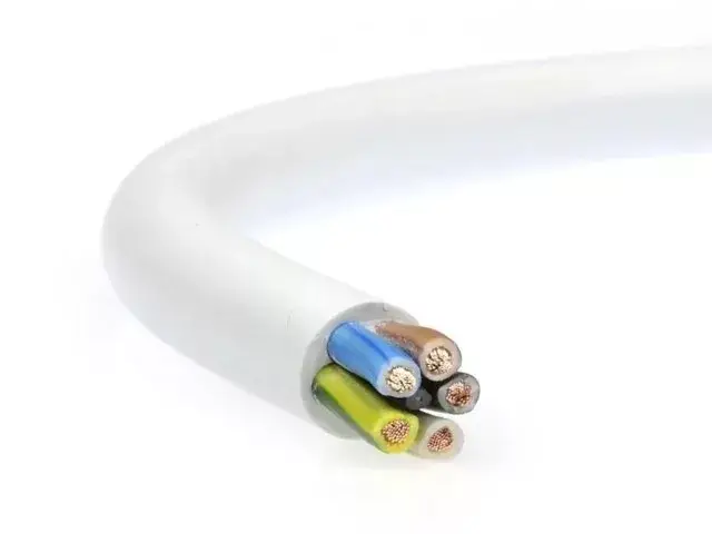 Akciós ár MT (H05VV-F) 5x6 mm2 kábel, 1 fm kiszerelés, sodrott réz, fehér PVC szigetelésű, 300/500V