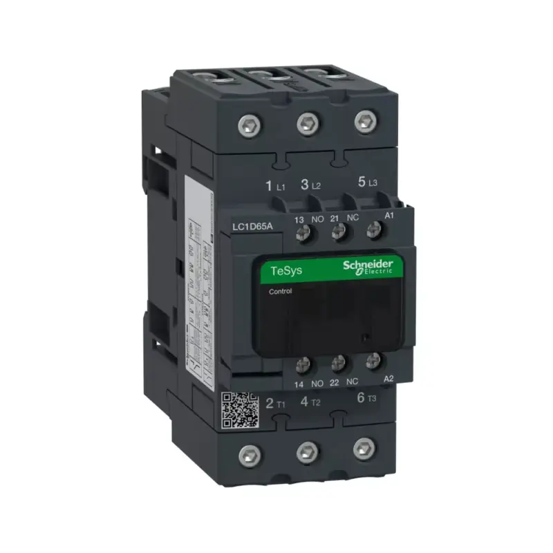 Vedd meg online Schneider LC1D65AD5, Tesys D mágneskapcsoló, 30kW/65A (400V, AC3), 42V AC 50 Hz vezerlés, 1Z+1Ny, csavaros csatlakozás