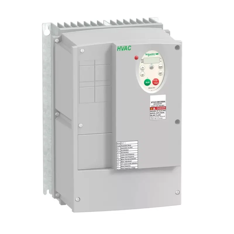 Expressz kézbesítés Schneider ATV212WU55N4C frekvenciaváltó 5,5 kW, 3 fázis, 380..480V AC, C1 osztályú EMC szűrővel, IP55 (Altivar 212 épületes alkalmazásokra)