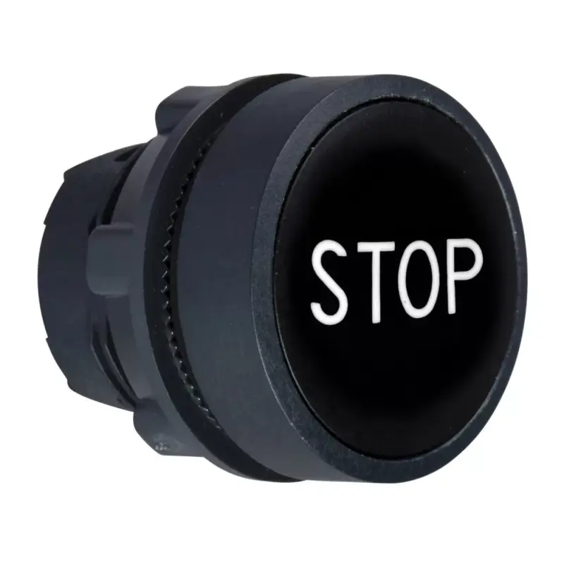 Schneider ZB5AA234 Harmony műanyag nyomógomb fej, Ø22, visszatérő, fekete, "STOP" Vásárlói kedvenc