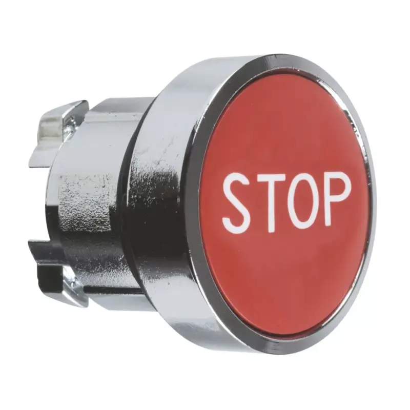 Schneider ZB4BA434 Harmony fém nyomógomb fej, Ø22, visszatérő, piros, "STOP" Kedvezményes ár