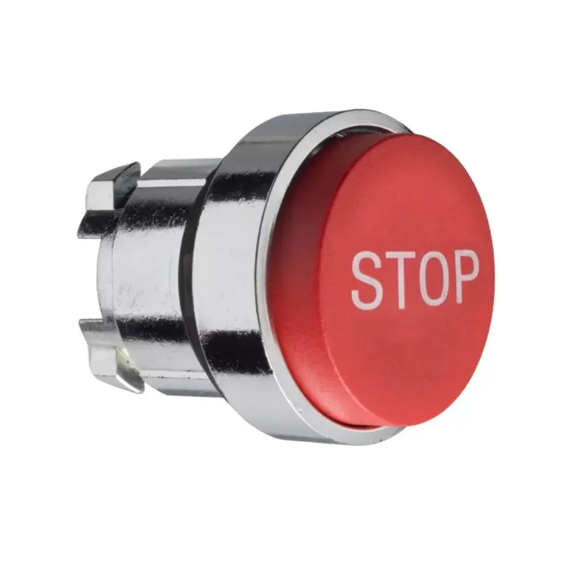 Csak ma Schneider ZB4BL434 Harmony fém nyomógomb fej, Ø22, kiemelkedő, piros, "STOP"