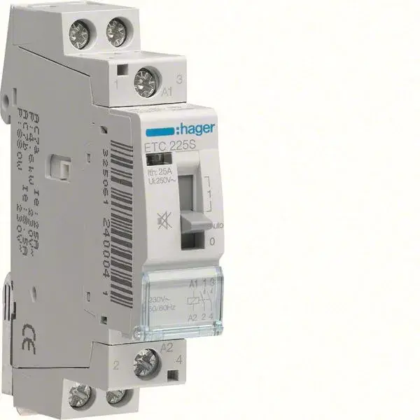 Szuper akció Csendes mágneskapcsoló, 2Z, 25A, 230V AC, I-0-II, moduláris, kézzel is kapcs.