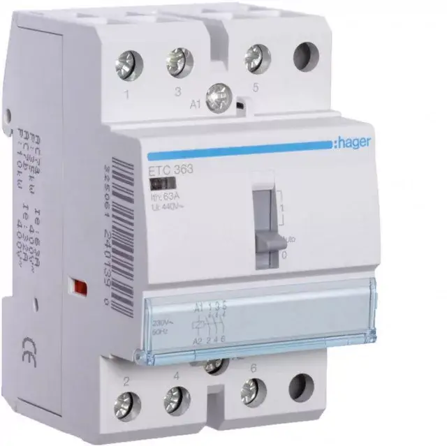 Mágneskapcsoló, 3Z, 63A, 230V AC, I-0-II, moduláris, kézzel is kapcsolható Utolsó esély