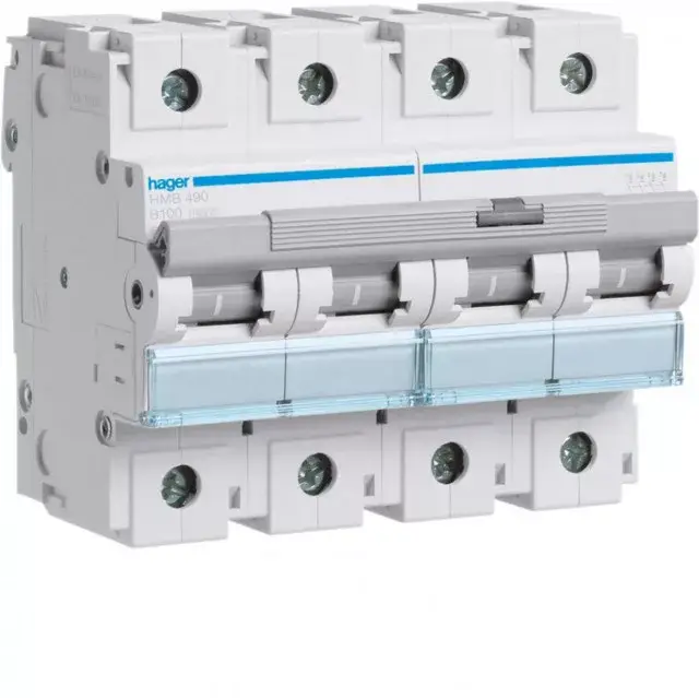 Biztonságos fizetés Hager HMB490 Kismegszakító 4P, B-100A, 15kA, 6M