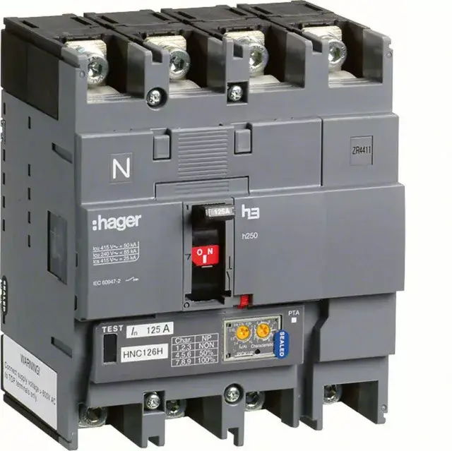 Hager HNC251H h250 LSI kompakt megszakító, 4P, 250A, 50kA Kedvezmény