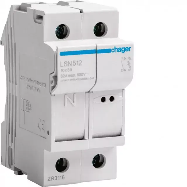 Akció Hager LSN512 Olvadóbiztosítós szakaszoló 10,3x38 mm 1P+N 2M