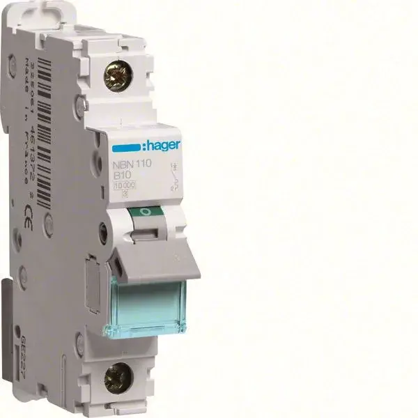 Gyors szállítás Hager NBN110 Kismegszakító 1P, B-10A, 10kA, 1M