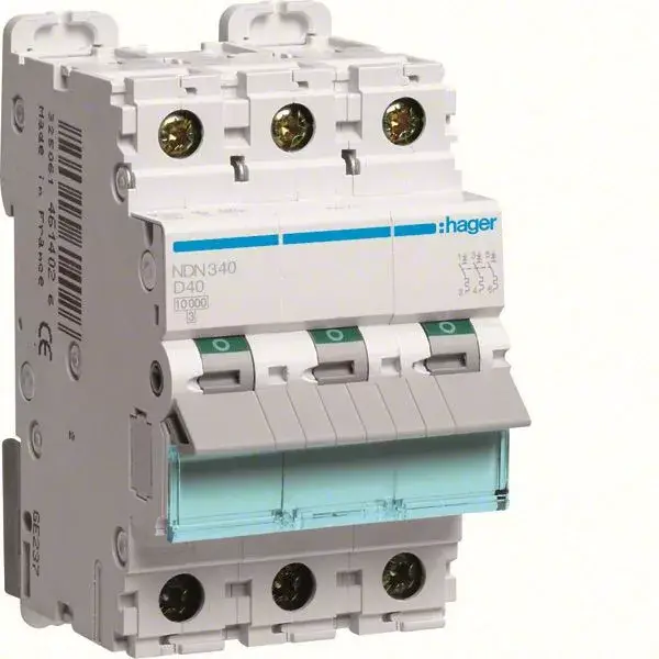 Hager NDN340 Kismegszakító 3P, D-40A, 10kA, 3M Prémium