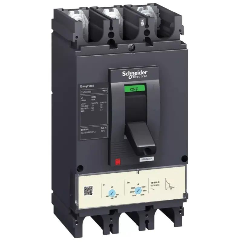 Schneider LV540550 EasyPact CVS400F 3P 36kA komplett megszakító MA320 3P3D kioldóval Kedvezményes ár