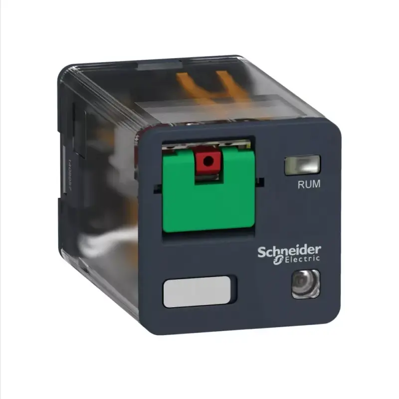 Akció Schneider RUMC32P7 Zelio RUM univerzális relé, hengeres, 3CO, 10A, 230VAC, tesztgomb, LED