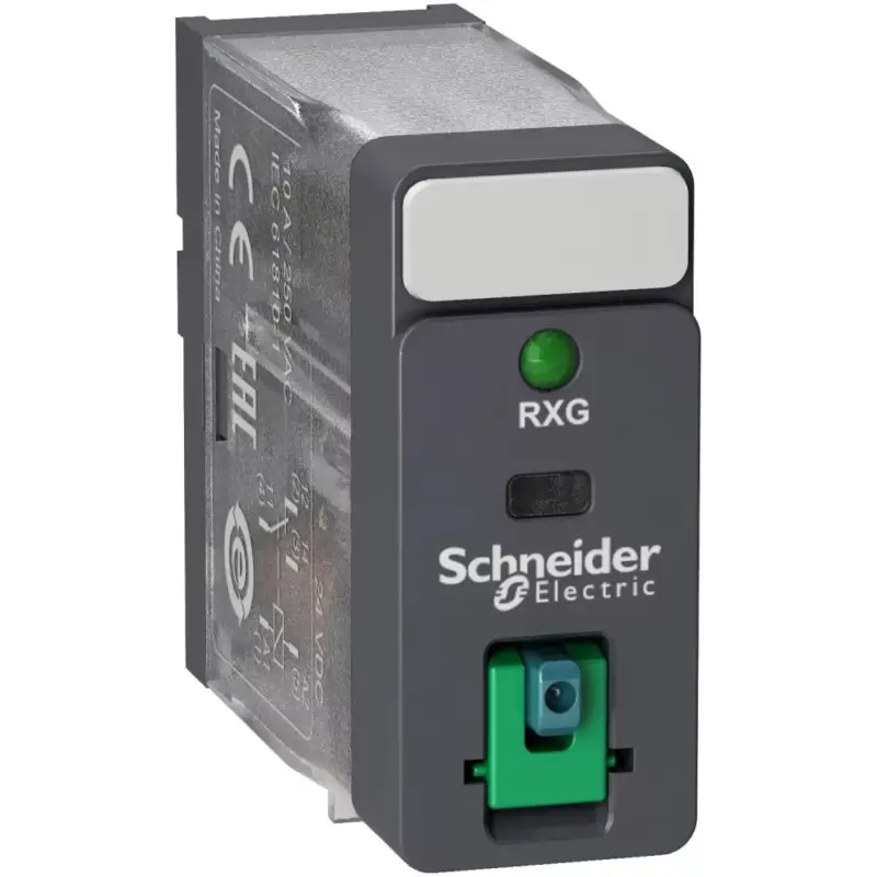 Gyors szállítás Schneider RXG12BD Zelio RXG Interfész relé, 1CO, 10A, 24VDC, tesztgomb, LED