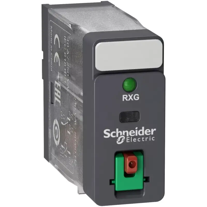 Azonnali szállítás Schneider RXG12F7 Zelio RXG Interfész relé, 1CO, 10A, 120VAC, tesztgomb, LED