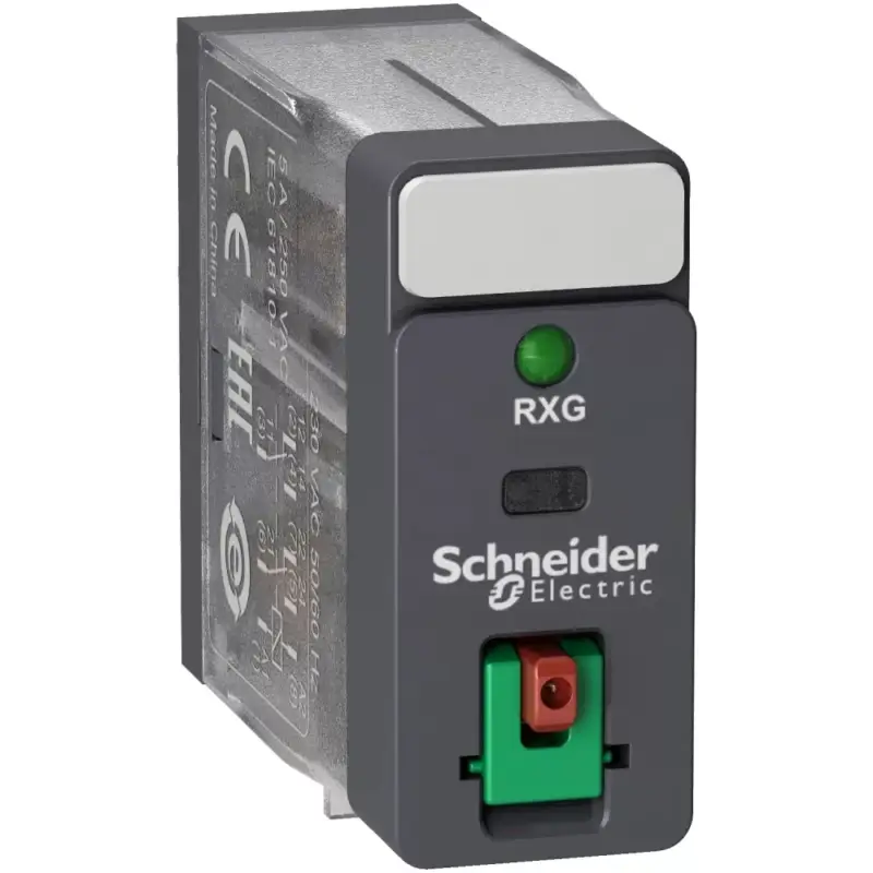Vedd meg online Schneider RXG22P7 Zelio RXG Interfész relé, 2CO, 5A, 230VAC, tesztgomb, LED