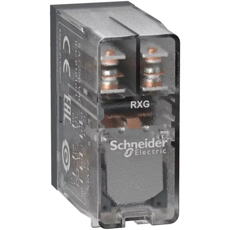 Schneider RXG25BD Zelio RXG Interfész relé, 2CO, 5A, 24VDC Szuper akció