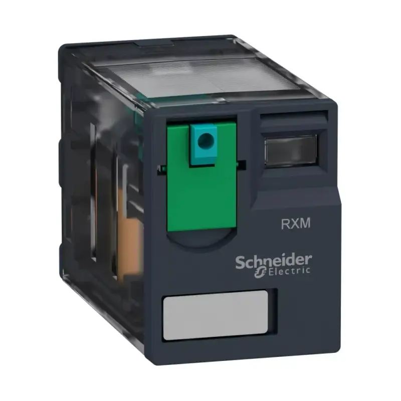 Árengedmény Schneider RXM2AB1BD Zelio RXM miniatűr relé, 2CO, 12A, 24VDC, tesztgomb