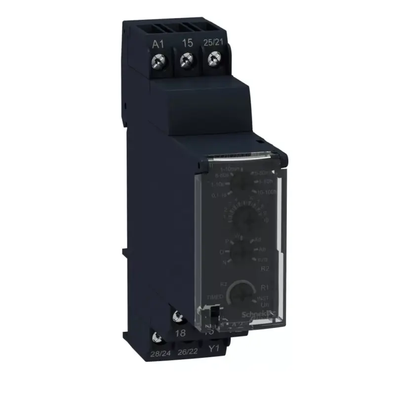 Schneider RE22R2MMW Zelio Time multifunkciós időrelé, 10 funkció, 2CO, 12-240VAC/DC Népszerű