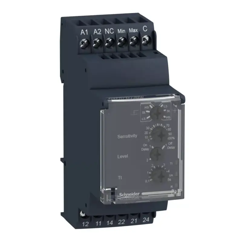 Schneider RM35LM33MW Zelio Control folyadékszint-figyelő relé, rezisztív érzékelőhöz, 2CO, 5A, 24…240VAC/DC Exkluzív ajánlat