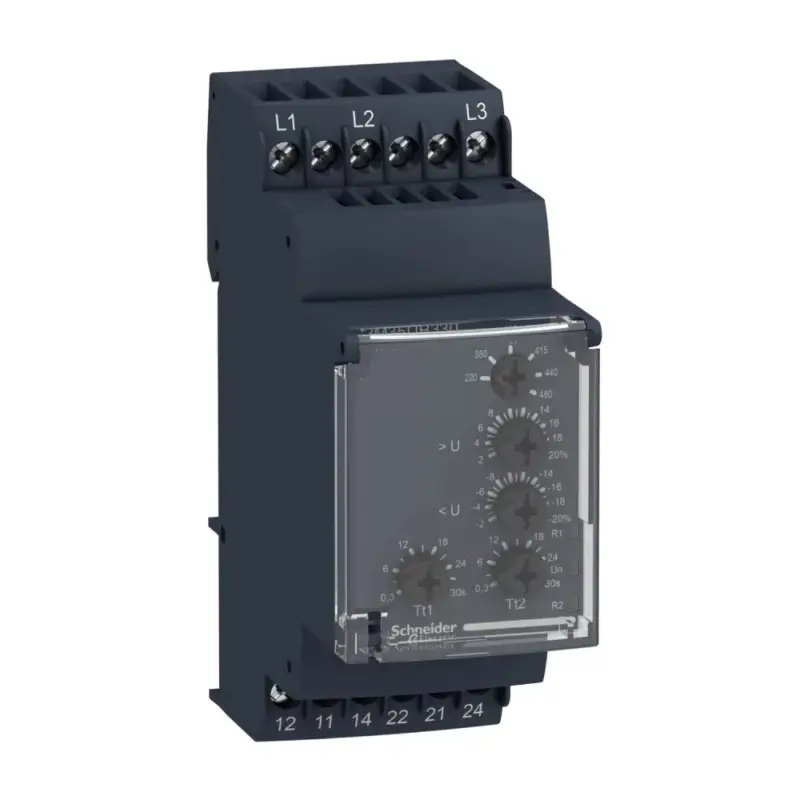 Csak ma Schneider RM35UB330 Zelio Control háromfázisú feszültségfigyelő relé, 3f, 1+1CO, 5A, 220…480VAC