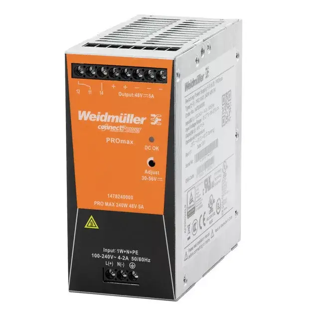 Szuper akció Weidmüller 1478130000 PRO MAX 240W 24V 10A Áramellátás, tápegység, 24 V