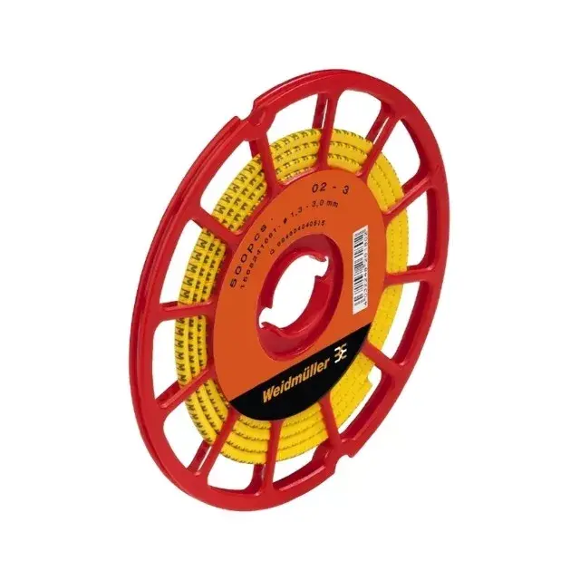 Bestseller Weidmüller 1568241659 CLI C 02-3 GE/SW L CD CableLine, Vezeték és kábeljelölők, 1.3 - 3 mm, 3 x 3.4 mm, Sárga