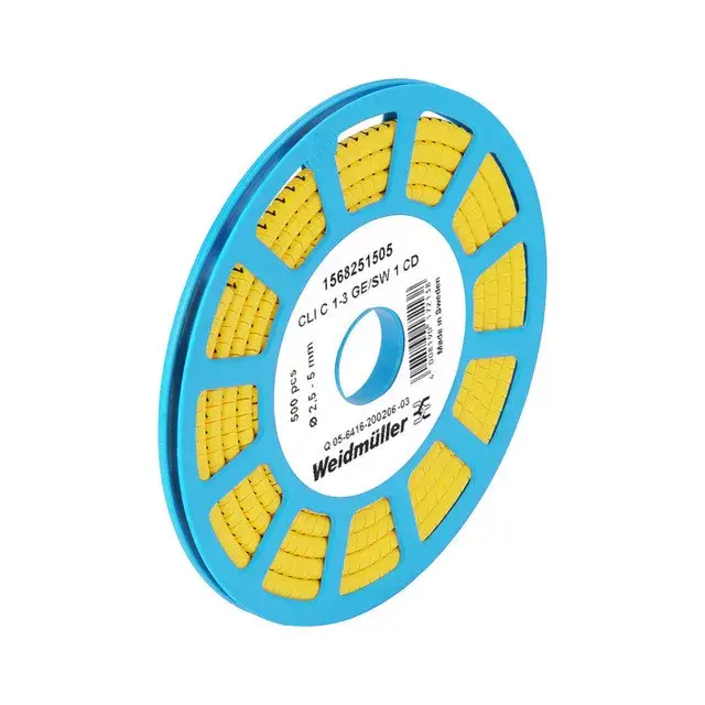 Akció Weidmüller 1568251505 CLI C 1-3 GE/SW 1 CD CableLine, Vezeték és kábeljelölők, 2.5 - 5 mm, 3 x 4.2 mm, Sárga