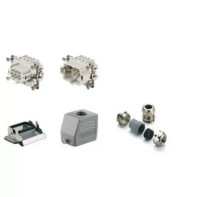 Weidmüller 1712660000 HDC-KIT-HE 06.101 Nehézcsatlakozó készlet HDC-készletek-Nagy igénybevételre tervezett csatlakozók, Készlet, HE, Méret: 3, Pólusok: 6, Csavaros csatlakozás, 500 V, 24 A, alumínium présöntvény, PG 16 Ne maradj le
