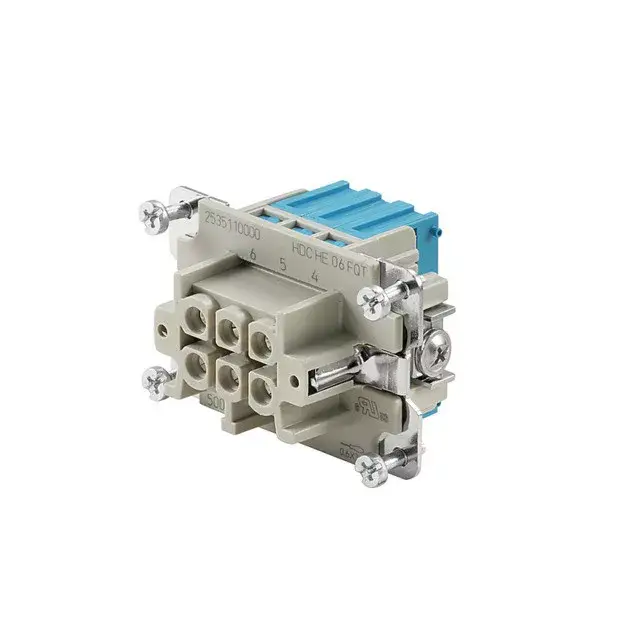 Weidmüller 2535110000 HDC HE 6 FQT HDC-betét, Hüvely, 500 V, 16 A, Pólusszám: 6, SNAP IN, Méret: 3 Expressz szállítás