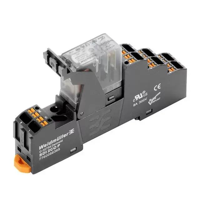 Weidmüller 2576200000 DRIKITP 24VDC 2CO LD D-SERIES DRI, Relék, Érintkezők száma: 2 Váltóérintkező AgNi, Névleges vezérlőfeszültség: 24 V DC, Folytonos áram: 5 A, PUSH IN aktuátorral Akció
