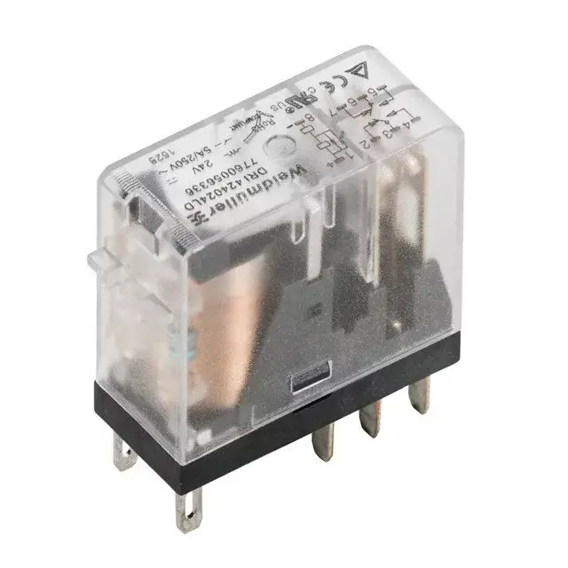 Weidmüller 7760056332 DRI424524L D-SERIES DRI, Relé, Érintkezők száma: 2 Váltóérintkező AgNi, Névleges vezérlőfeszültség: 24 V AC, Folytonos áram: 5 A, Flat blade connections (2.5 mm x 0.5 mm) Bestseller