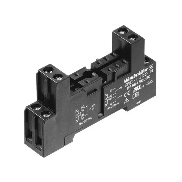 Biztonságos fizetés Weidmüller 8869480000 SRC-I 2CO N RIDERSERIES RCI, Relé talp, Érintkezők száma: 2 Váltóérintkező, Folytonos áram: 12 A, 16 A<sup>(1</sup>, Csavaros csatlakozás