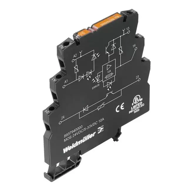 Nézd meg most Weidmüller 8937940000 MOS 24VDC/5-33VDC 10A MICROOPTO, Szilárdtest-relé, 1 Záróérintkező (POWER MOS-FET), Névleges vezérlőfeszültség: 24 V DC ±20 % , Névleges kapcsolási feszültség: 5...33 V DC, Folytonos áram: 10 A, Csavaros csatlakozás