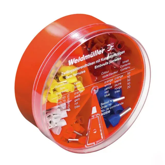 Árengedmény Weidmüller 9025390000 ZH-BOX 0,5-2,5QMM Érvég hüvely készlet Érvéghüvely készlet, Doboz, Sínkód: Weidmüller