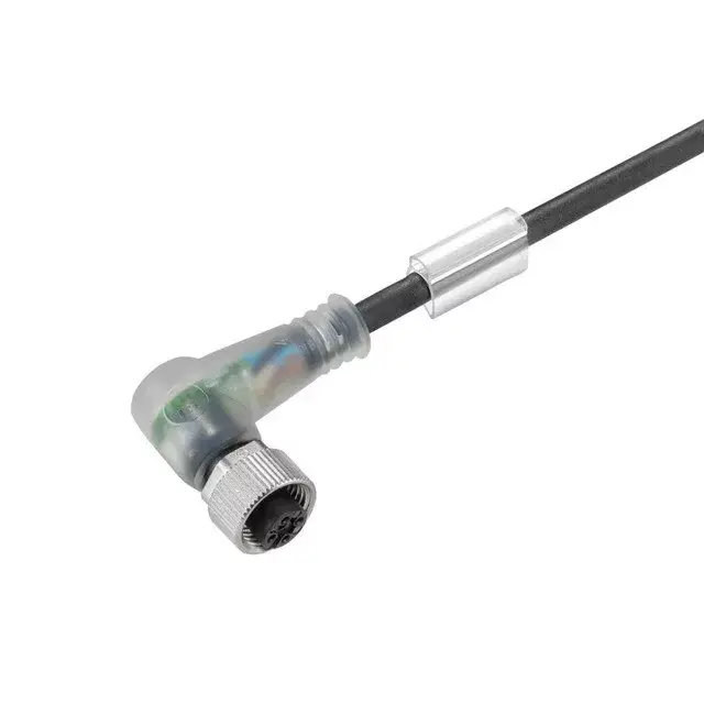 Legkelendőbb Weidmüller 9456380500 SAIL-M12BW-4-2L5.0U Érzékelő/beavatkozó vezeték, Egyik oldalon szabad vég, M12, Pólusok száma : 4, 5 m, Hüvely (mama) , hajlított, árnyékolt: Nem, LED: Igen, Köpeny anyaga: PUR, Halogén: Nem