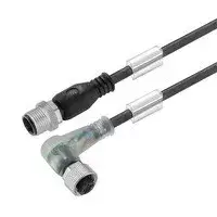 Weidmüller 9457790300 SAIL-M12GM12W-3L3.0U Érzékelő/beavatkozó vezeték, Csatlakozóvezeték, M12 / M12, Pólusok száma : 3, 3 m, egyenes tű - 90°-os aljzat, árnyékolt: Nem, LED: Igen, Köpeny anyaga: PUR, Halogén: Nem Bestseller