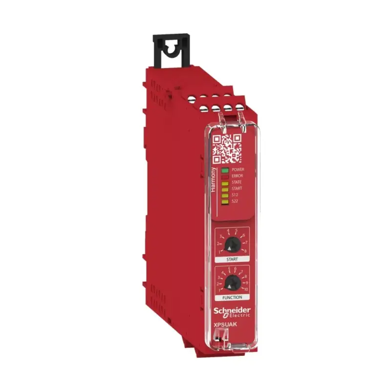 Kihagyhatatlan ajánlat Schneider XPSUAK32AP Preventa biztonsági relé modul, XSPUAF+bizt. szőnyeg funkció, Cat.4, bizt. be/ki: 2/3CO, PNP, 48-230VAC/DC, csavaros
